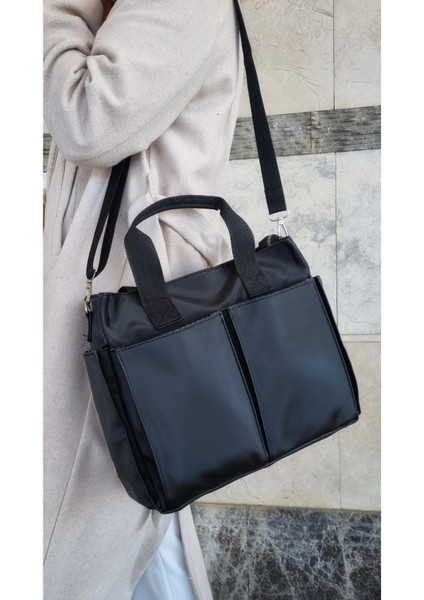 Kadın Siyah Orta Boy El ve Omuz Çantası, Şık ve Kullanışlı Tasarım