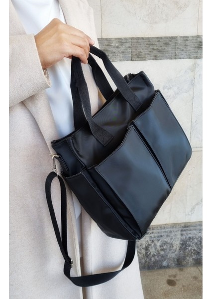 Kadın Siyah Orta Boy El ve Omuz Çantası, Şık ve Kullanışlı Tasarım