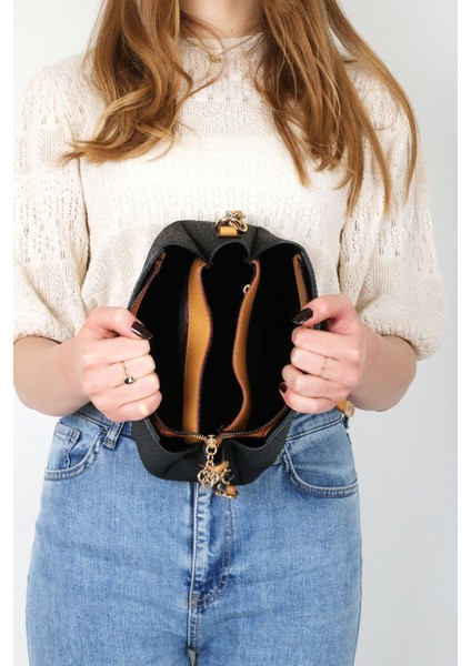 Kadın El ve Omuz Çantası, Şık ve Hafif Gri Tasarım