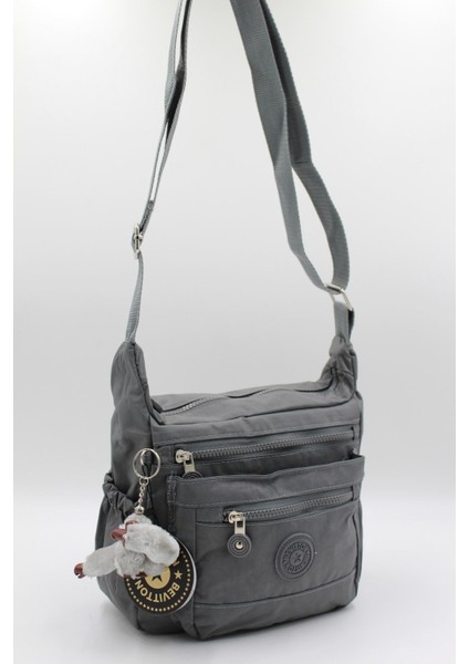 Suya Dayanıklı Kadın Omuz Çantası, Şık ve Kullanışlı, Gri Renk.