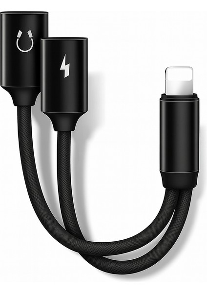 Lightning Kulaklık Şarj Çoklayıcı Iphone Plus Uyumlu Çevirici Dönüştürücü Adaptör