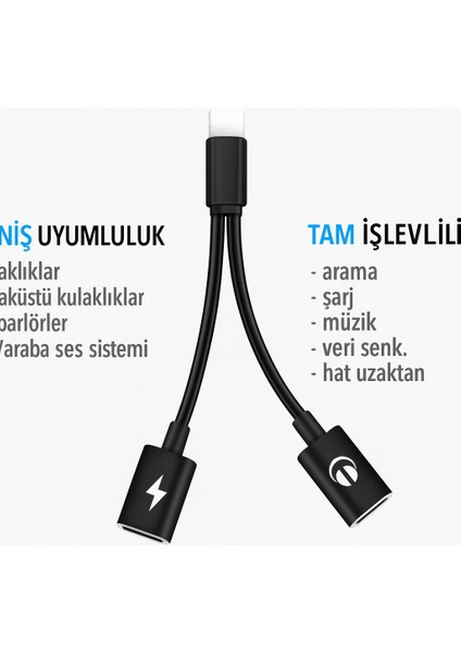 Lightning Kulaklık Şarj Çoklayıcı Iphone Plus Uyumlu Çevirici Dönüştürücü Adaptör fırsatları