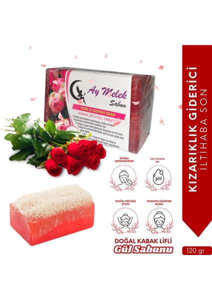 Ay Melek Sabun Doğal Kabak Lifli Gül Sabunu