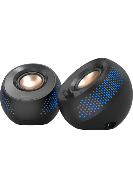 Creatıve Pebble x 2.0 Usb-C Bilgisayar Hoparlörü, Ayarlanabilir Rgb Aydınlatmalı, Bluetooth 5.3, USB Ses, Pc ve Mac Için 60 W Güç