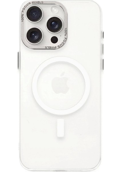 iPhone 15 Pro Kılıf Anka Pc Magneticsafe Sert Metal Kapak - Şeffaf