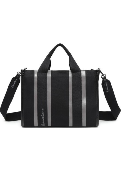 Şık Siyah Kanvas Kadın Omuz Çantası, Günlük ve Şık Kullanım Için Mükemmel Seçim