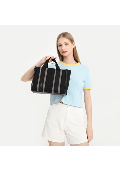 Şık Siyah Kanvas Kadın Omuz Çantası, Günlük ve Şık Kullanım Için Mükemmel Seçim