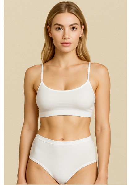 Yüksek Bel Toparlayıcı Modal Külot | Beyaz 4364