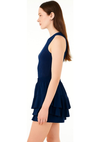 Fırfırlı Beli Lastikli Şort Etek fiyatları