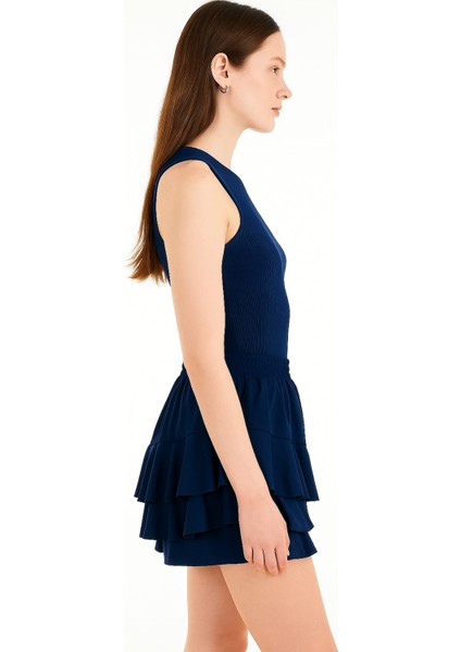 Fırfırlı Beli Lastikli Şort Etek modelleri