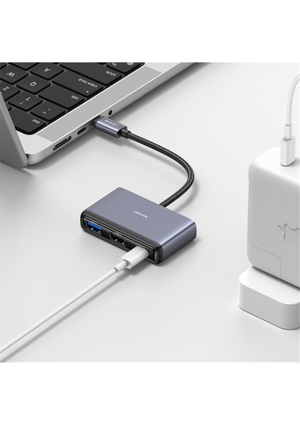 SJ627 4'ü 1 Arada Tip-C Çok Fonksiyonlu Hub - 60W Pd Hızlı Şarj, 5gbps Veri Aktarımı, USB 3.0, USB 2.0 Bağlantıları fırsatları