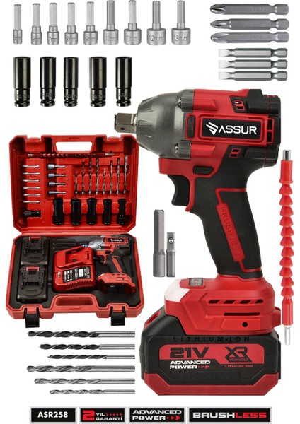 21V Çift Akülü Kömürsüz Darbeli Matkap Somun Sıkma Sökme