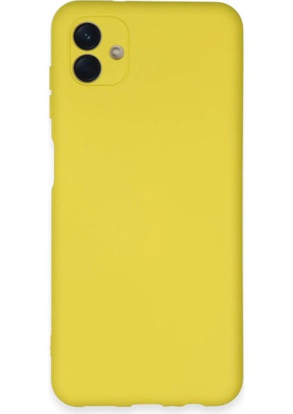 Samsung Galaxy A04E Kılıf Nano Içi Kadife Silikon - Sarı