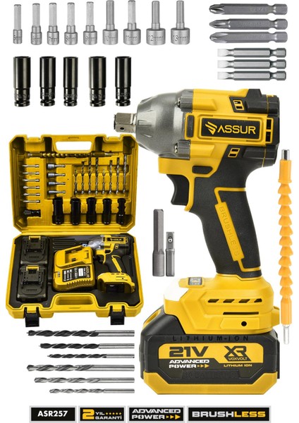 21V Çift Akülü Kömürsüz Darbeli Matkap Somun Sıkma Sökme