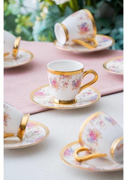 6 Kişilik Renkli Kahve Fincanı Takımı, 90 Ml, Şık ve Kullanışlı Set