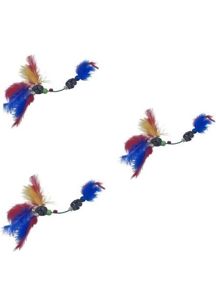 Tamarınd® Tüylü Tahta Boncuklu Zilli Kedi Oyuncağı Çok Renkli Kedi Oyuncak indirimleri