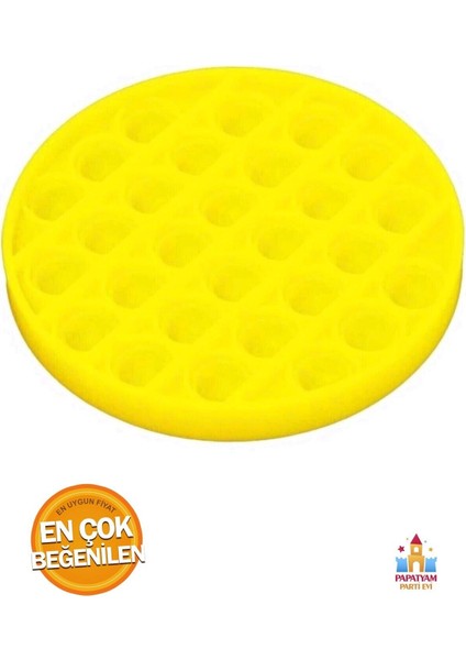 Fosforlu Sarı Daire Pop It Duyusal Oyuncak, Renkli ve Eğlenceli Dokunma Deneyimi