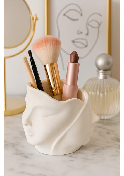 Dekoratif Yüz Şeklinde Saksı – Çift Başlı Taş Tozu Vazo | Sukulent, Makyaj Düzenleyici Veya Kalemlik fırsatları