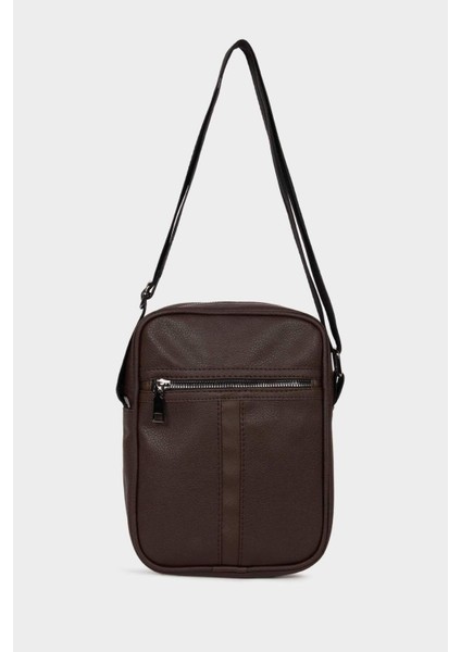 Kahverengi Erkek Suni Deri Çapraz Çanta, Şık ve Hafif Tasarım