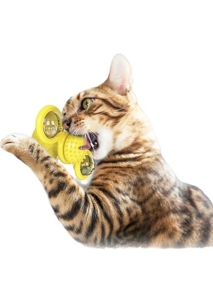 Tamarınd® Pet Malzemeleri Vantuzlu Fırıldak Toplu Dönen Şeffaf Depo Tasarım Interaktif Kedi Oyuncağı indirimleri