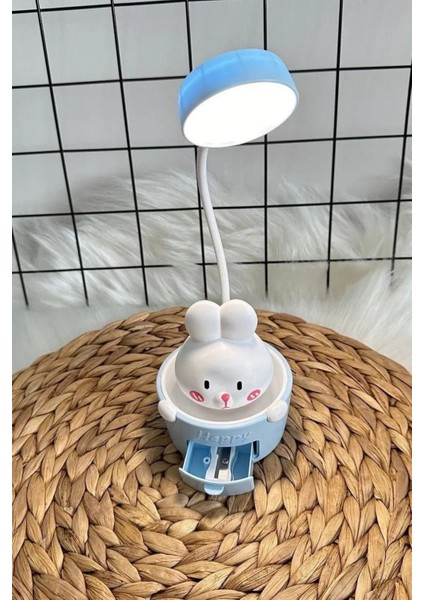 Sevimli Tavşan Tasarımlı Şarjlı Masa Lambası, LED Işık ve Sticker Hediye modelleri