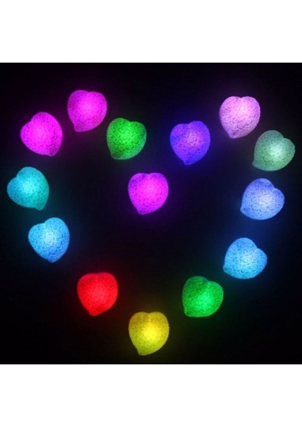 Renkli Pilli Mum Kalp, Çok Renkli, Huzur Verici, Dekoratif, Şık Tasarım