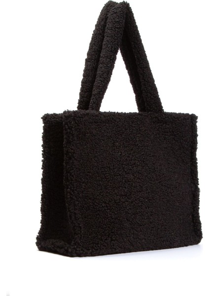 Peluş Siyah Omuz Çantası, Şık ve Rahat Günlük Kullanım Için Mükemmel Seçenek