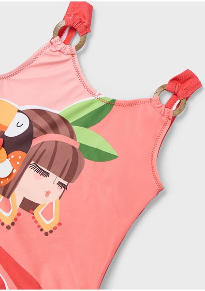 4-8 Yaş Kız Çocuk Turuncu Mayo - Turuncu-Beyaz modelleri