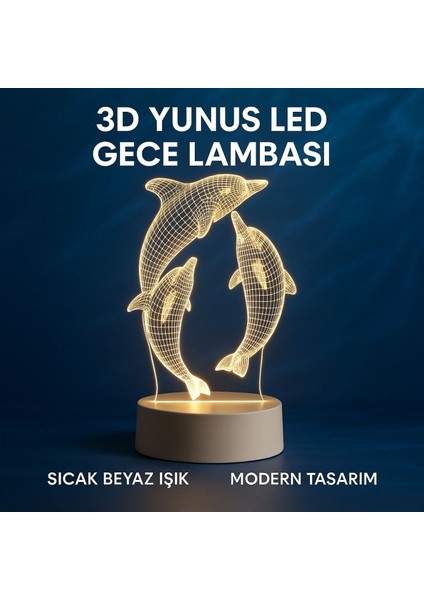 Renkli Yunus Temalı Gece Lambası ve Işıklı Anahtarlık Seti (Hediye) fiyatları
