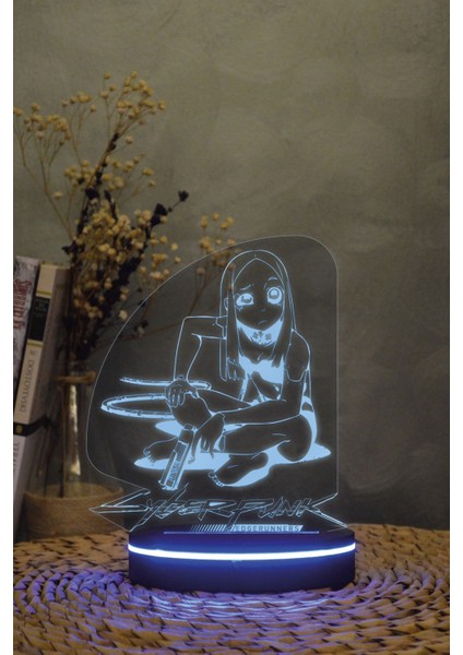 3D Renkli Cyberpunk Gece Lambası, Dekoratif ve Şık Tasarım, Siyah modelleri