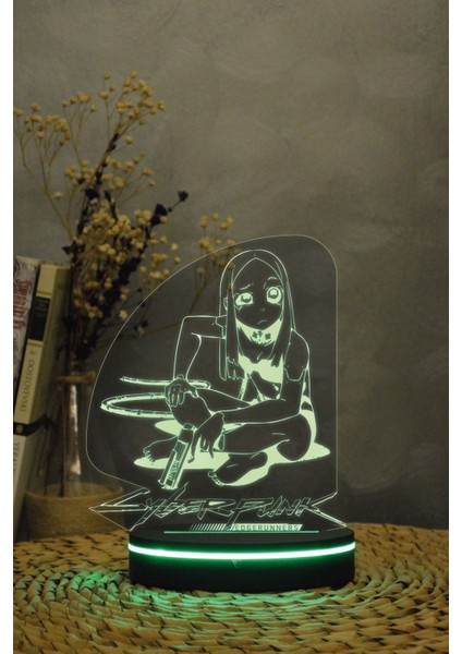 3D Renkli Cyberpunk Gece Lambası, Dekoratif ve Şık Tasarım, Siyah indirimleri