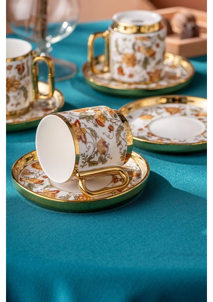 Beyaz 6 Kişilik Porselen Kahve Fincan Takımı, Şık ve Zarif Tasarım modelleri