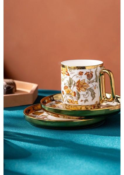 Beyaz 6 Kişilik Porselen Kahve Fincan Takımı, Şık ve Zarif Tasarım fırsatları