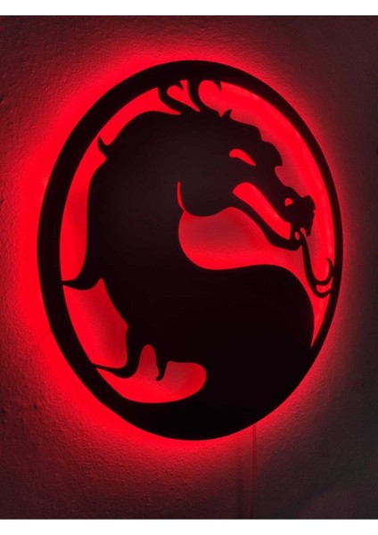 Kırmızı Ejderha LED Işıklı Ahşap Dekoratif Tablo, Şık ve Modern Ev Dekoru. fiyatları