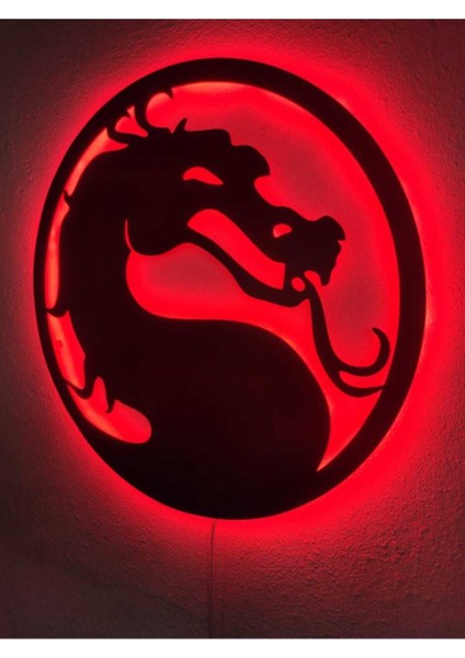 Kırmızı Ejderha LED Işıklı Ahşap Dekoratif Tablo, Şık ve Modern Ev Dekoru. modelleri