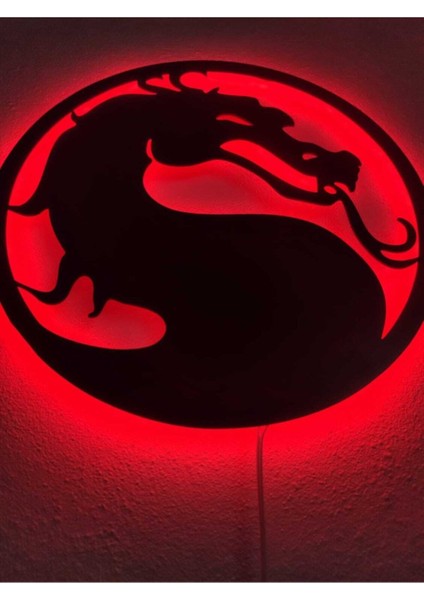 Kırmızı Ejderha LED Işıklı Ahşap Dekoratif Tablo, Şık ve Modern Ev Dekoru. fırsatları