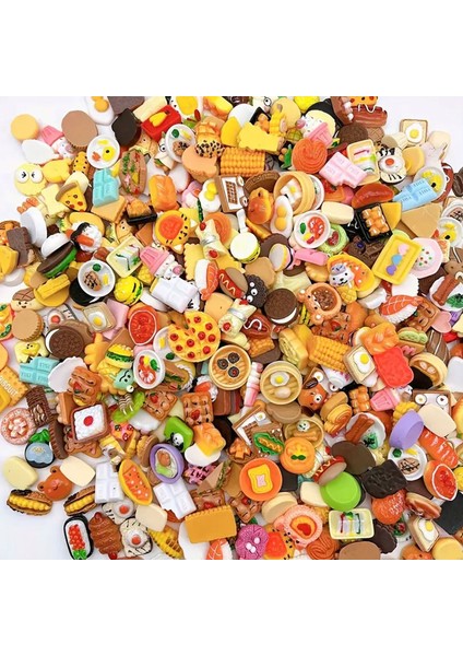 2-3 cm Boyunda (15 Adet ) Mini Yiyecek Figürleri Oyuncak Mutfak Oyunu