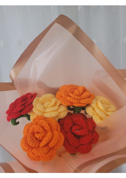 Örgü Gül Buketi, Örgü Çiçek Buketi, Anneler Günü, Sevgililer Günü, Öğretmenler Günü, Özel Günler Hediye Yapay Çiçek modelleri