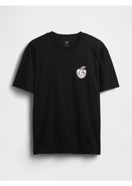 Erkek Siyah Everyday Soft Relaxed Grafik T-Shirt fiyatları