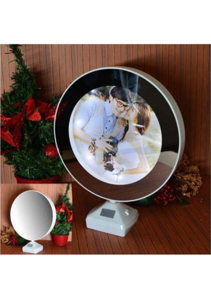 Beyaz Yuvarlak LED Sihirli Ayna Çerçevesi, Şık ve Parlak Dekorasyon Ürünü