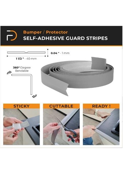 Kendinden Yapışkanlı Kenar ve Köşe Koruyucu Şerit Bant Beyaz 40 mm x 7,5 mt modelleri