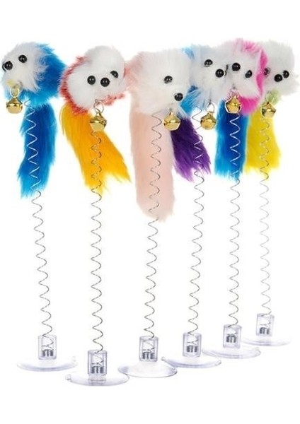 Tamarınd® 2li Vantuzlu Fareli Tüylü Hareketli Çanlı ve Esneyen Eğlenceli Peluş Kedi Oyuncağı fırsatları