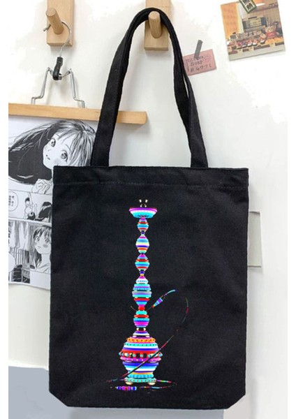 Şık Siyah Unisex Kanvas Çanta, Günlük Kullanım Için Uygun ve Hafif Tasarım