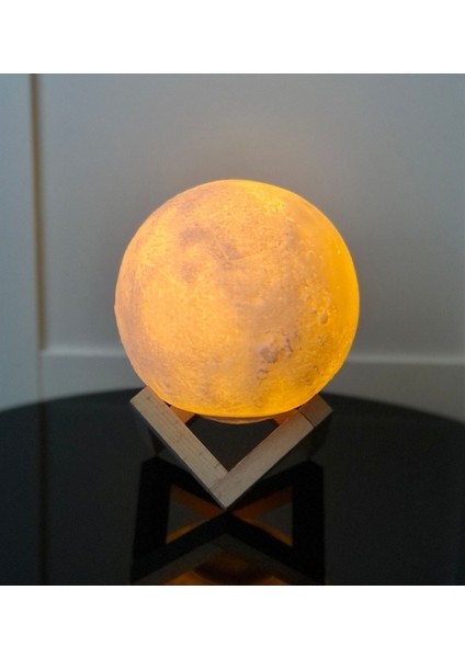 3D Ay Mom Sarı Gece Lambası ve Stand Hediye, Renkli ve Şık Tasarım modelleri