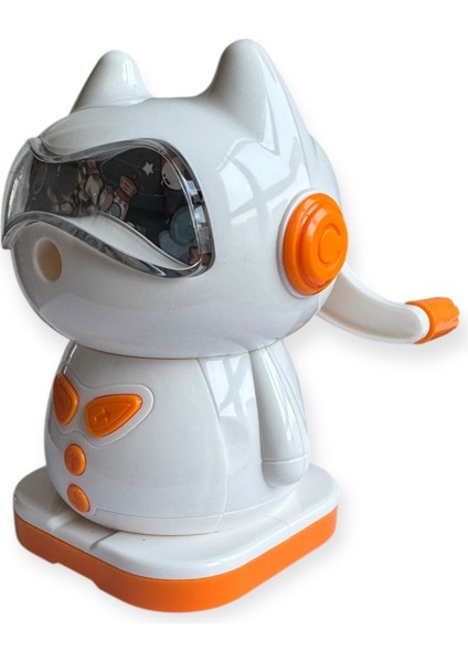 kedi Tasarımlı Mekanik Kalemtraş, Döner Kollu, 4 Renk Seçeneği modelleri