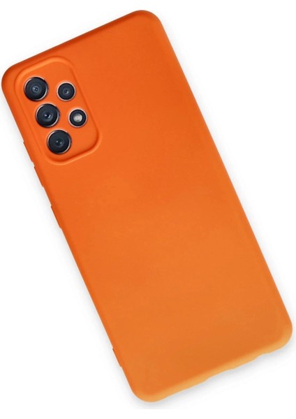 Samsung Galaxy A52 Kılıf Nano Içi Kadife Silikon - Turuncu modelleri
