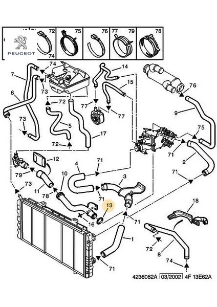 Radyatör Hortum Ara Hazne 206-307-508 Expert Iii