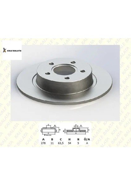 Fren Disk Aynasi Arka Düz Connect 1.8 I/tdci 02-/4475316/DF4407/2T142A315BC/KALE Balata