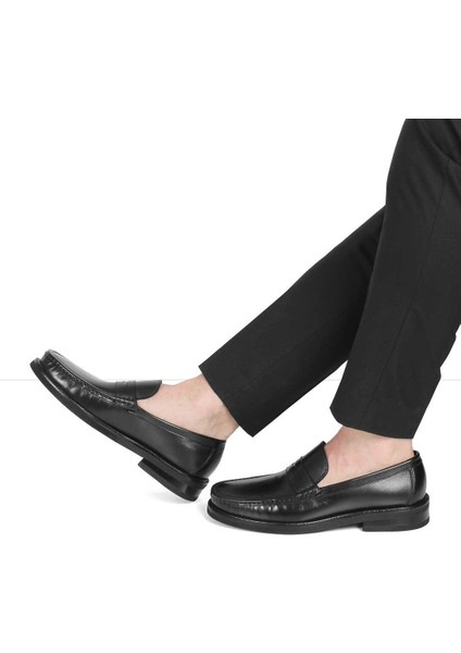 Erkek Siyah Deri Loafer