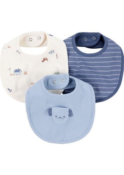 Erkek Bebek Mavi Önlük Set